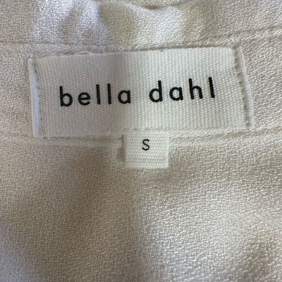 BELLA DAHL Women's Classic Long Sleeve Button Down Blouse White Size Small - Picture 2 of 12